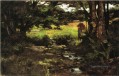 Brook in Woods Impressionist Indiana landscapes Theodore Clement Steele